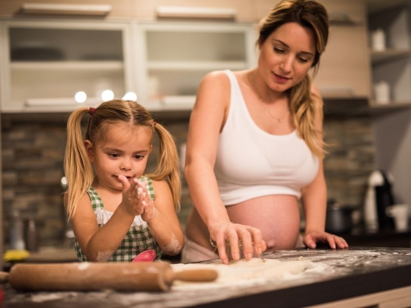 pregnant cooking baking